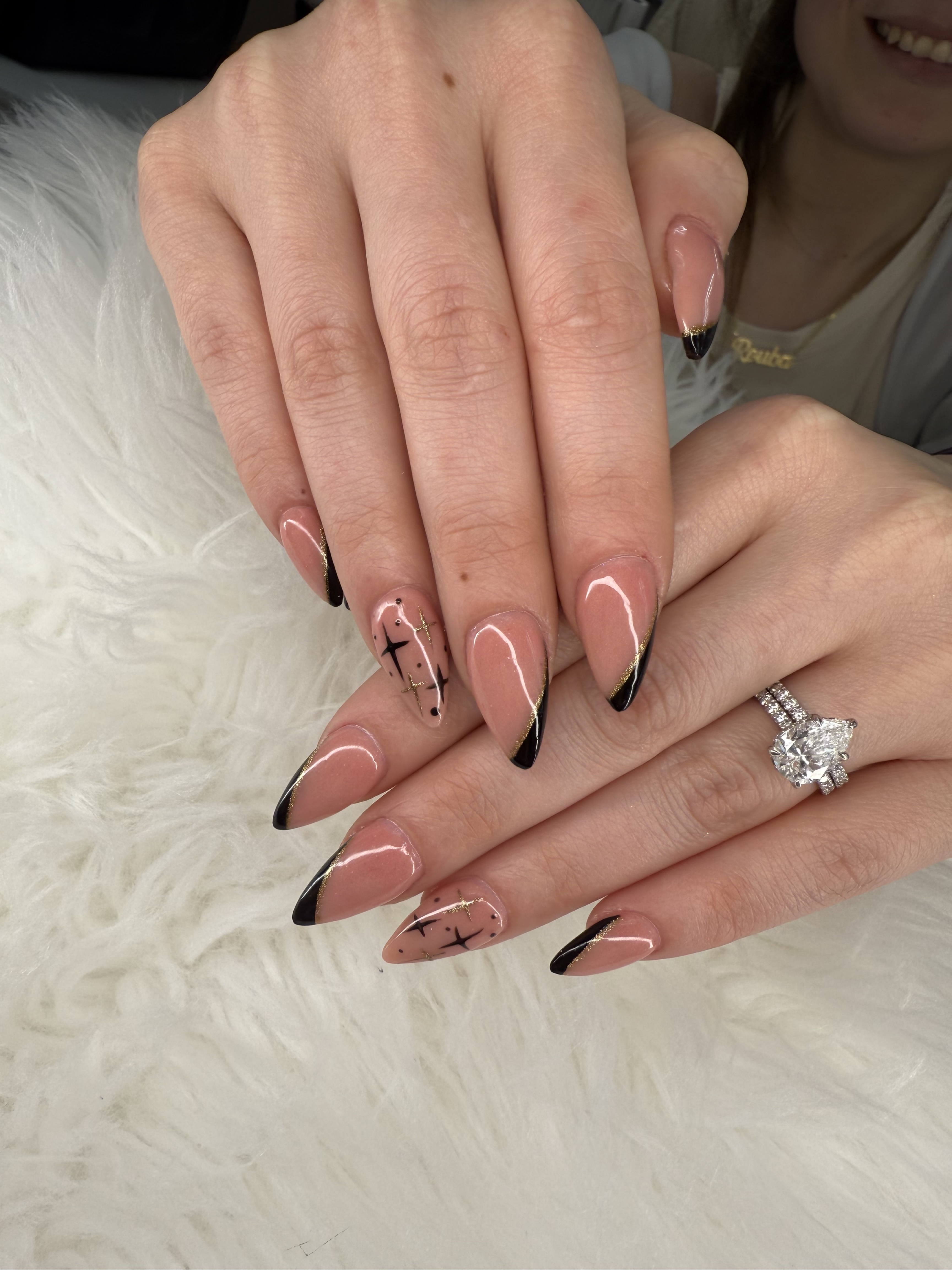 Pink Glitter French